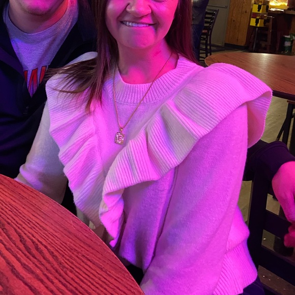 Chic Cream Ruffle Sweater - Picture 2 of 3